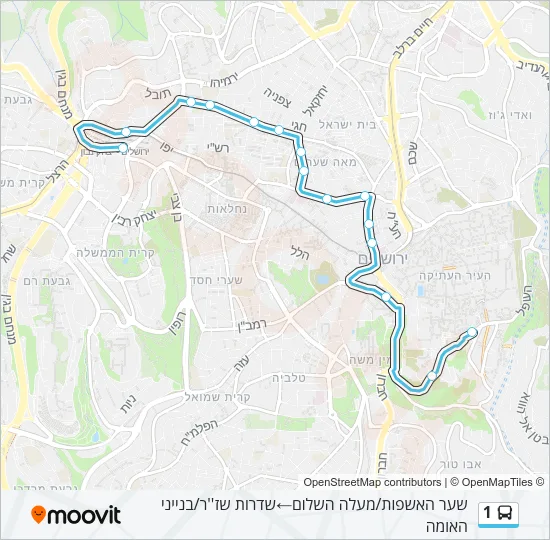 1 Bus Line Map