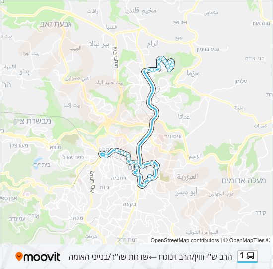 1 Bus Line Map