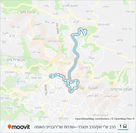 1 Bus Line Map