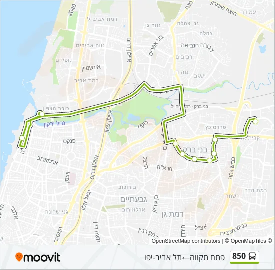 850 Bus Line Map