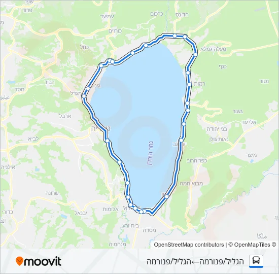 סובב כנרת לדרום Bus Line Map