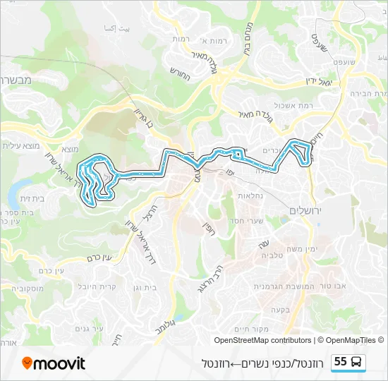 Автобус 55: карта маршрута