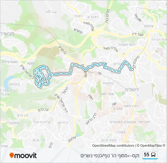 55 Bus Line Map