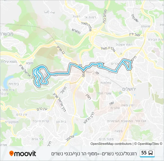 55 Bus Line Map