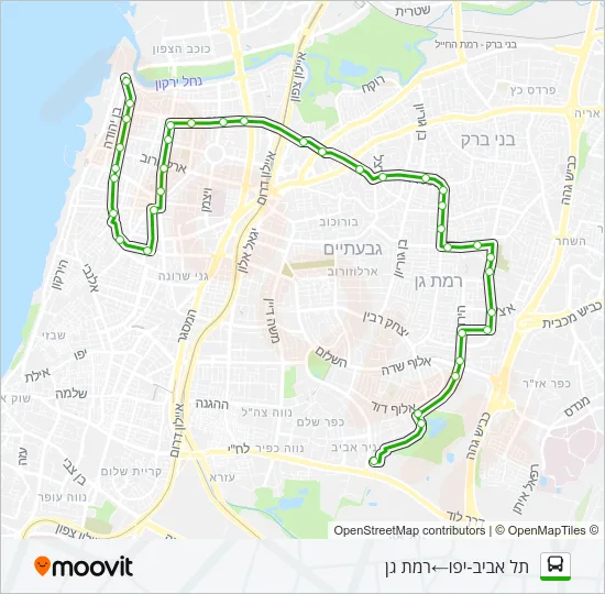 סבבוס ירוק Bus Line Map