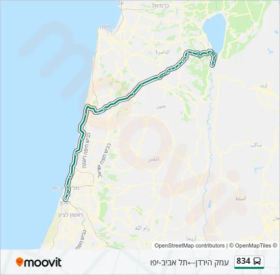 834 Bus Line Map