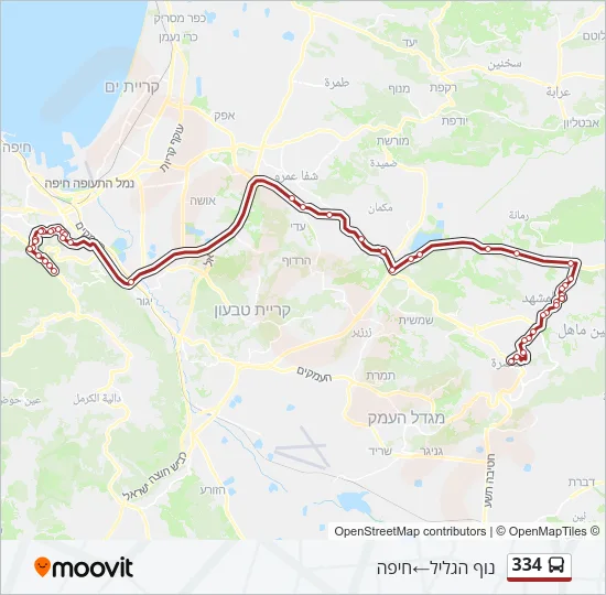 334 Bus Line Map