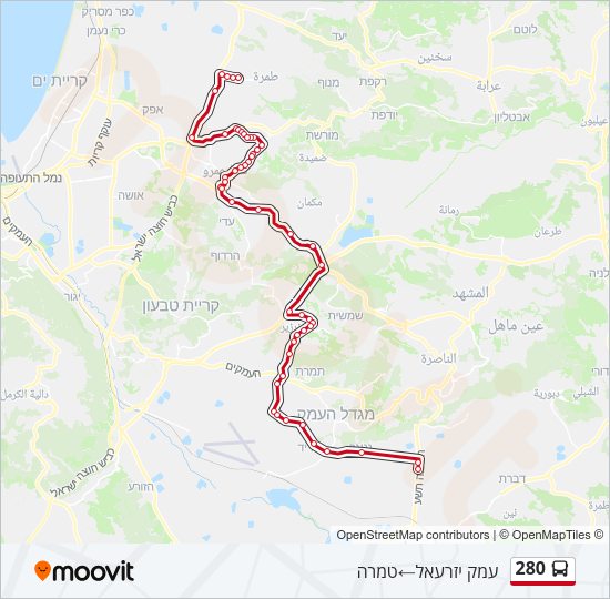 280 Bus Line Map