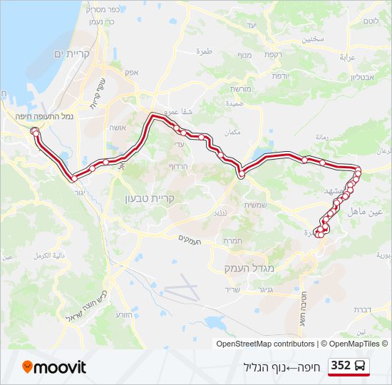 352 Bus Line Map