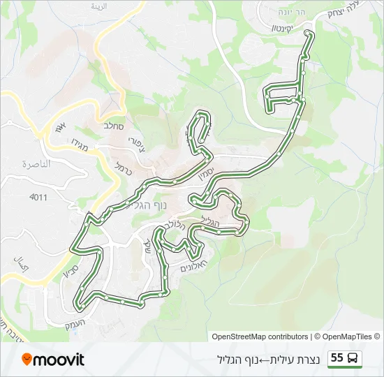 55 Bus Line Map