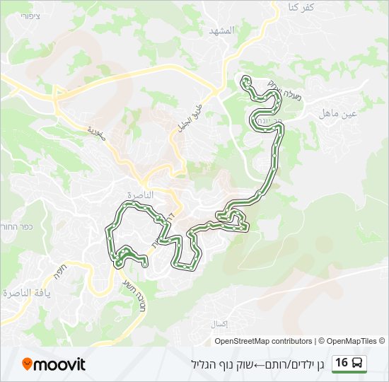16 Bus Line Map