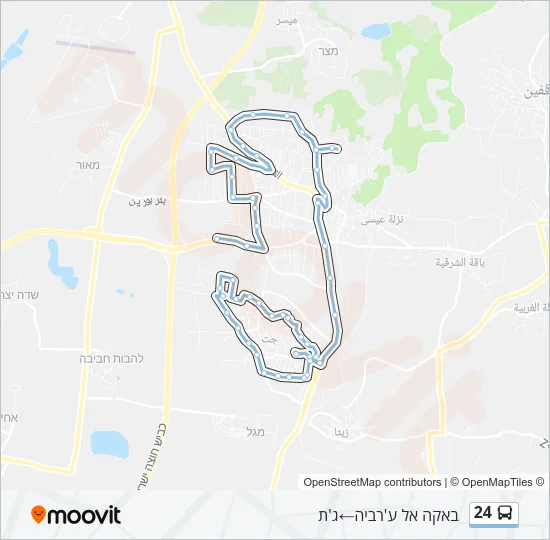 מפת המסלול של קו  24