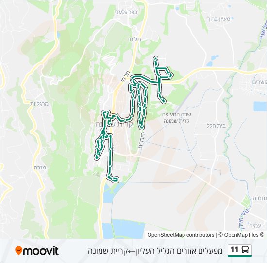 11 bus Line Map