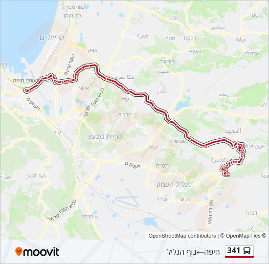 341 Bus Line Map