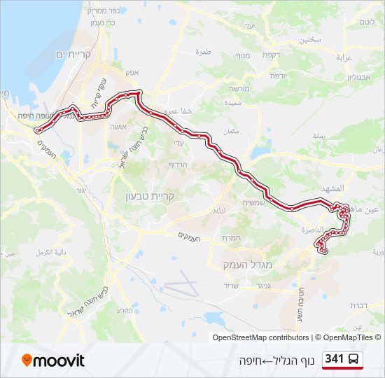 341 Bus Line Map