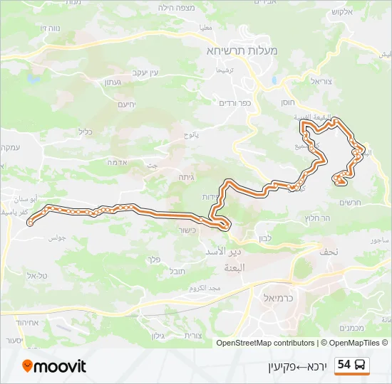 54 Bus Line Map