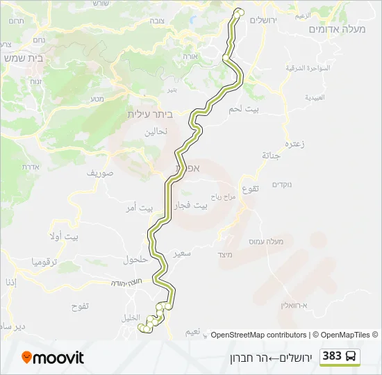 383 Bus Line Map