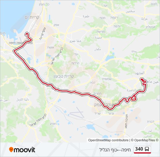 340 Bus Line Map