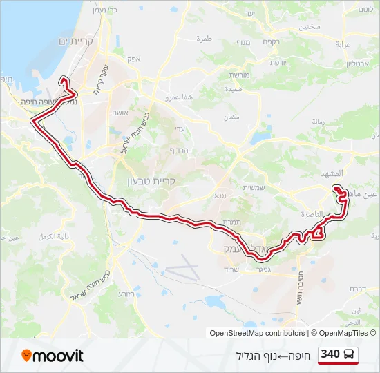 340 Bus Line Map