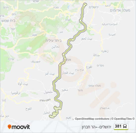 381 Bus Line Map