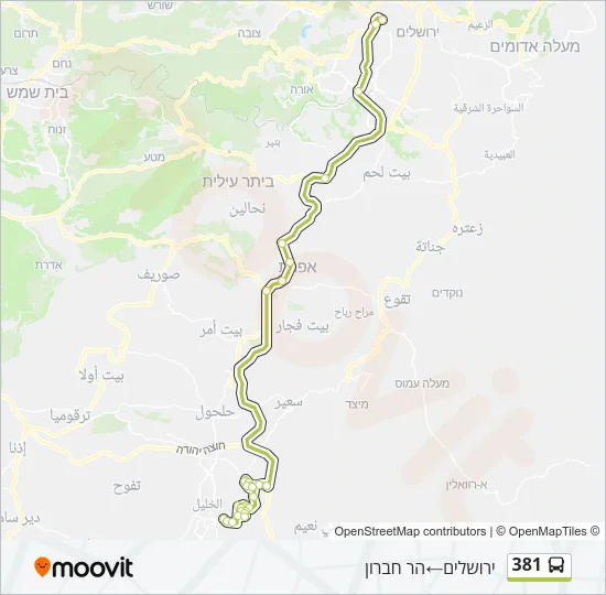 381 Bus Line Map