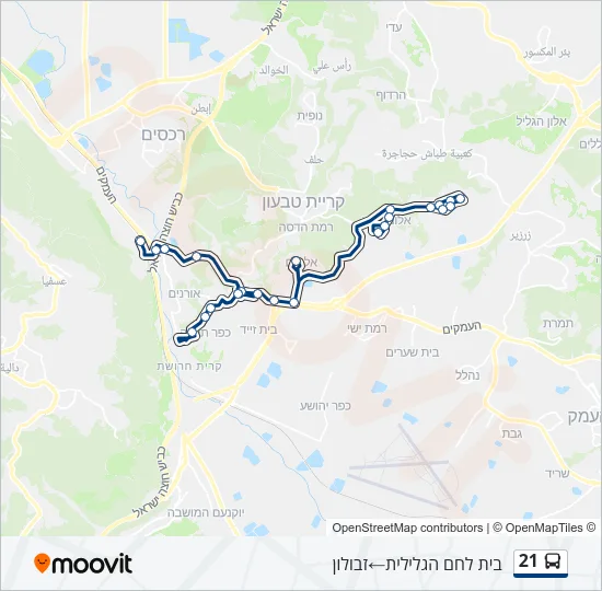 21 Bus Line Map