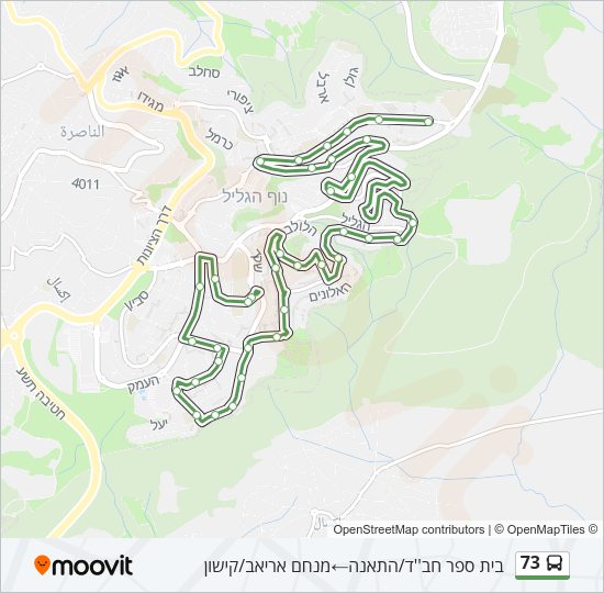 73 Bus Line Map
