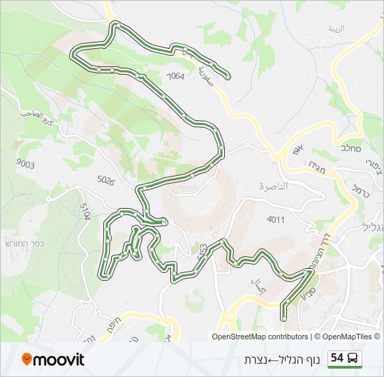 54 Bus Line Map
