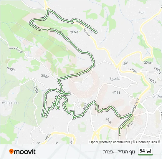 54 Bus Line Map