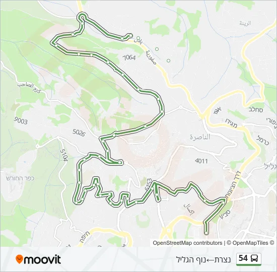 54 Bus Line Map