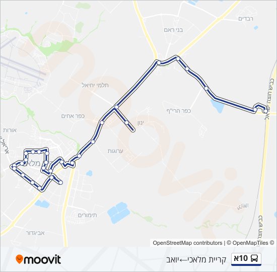 10א bus Line Map