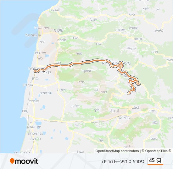 45 Bus Line Map