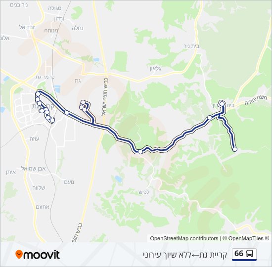 66 bus Line Map