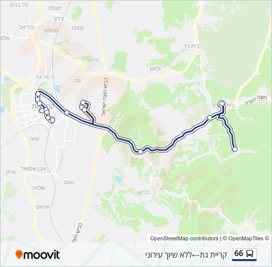 66 Bus Line Map