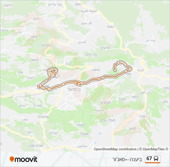 67 Bus Line Map