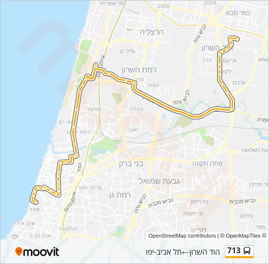 713 Bus Line Map