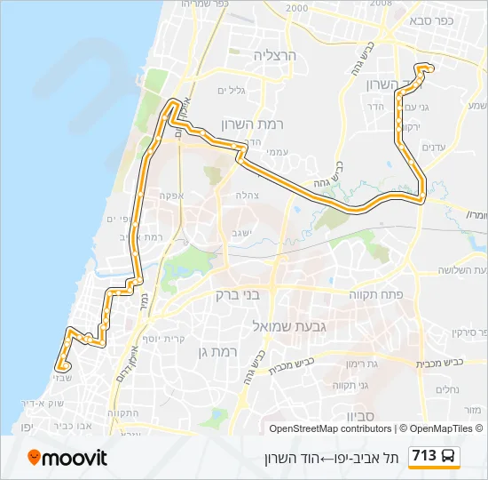 713 Bus Line Map