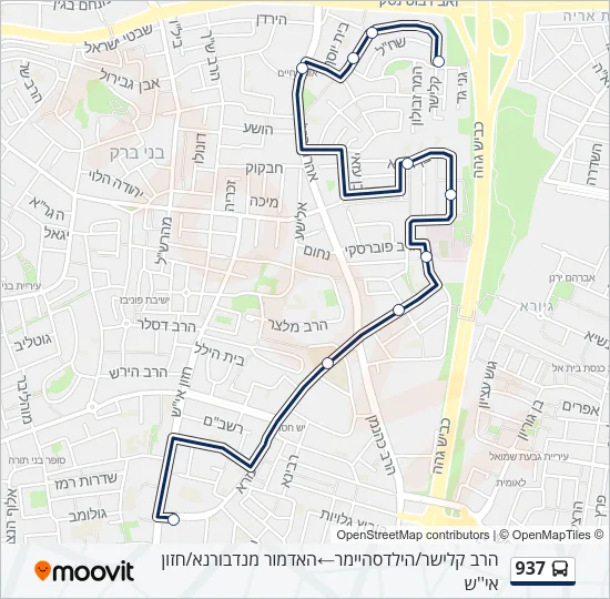 Автобус 937: карта маршрута