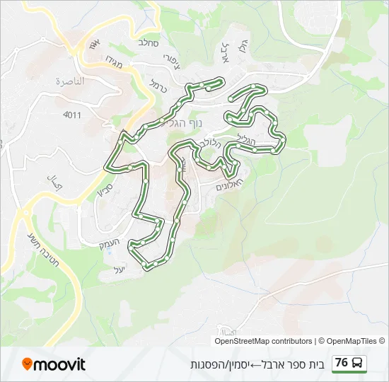 76 Bus Line Map