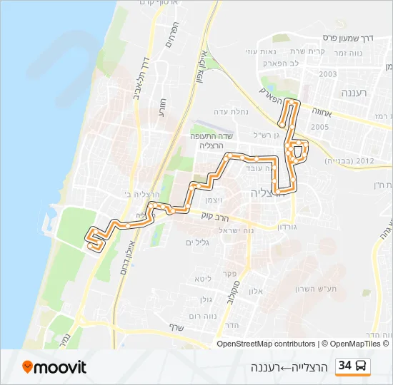 34 Bus Line Map