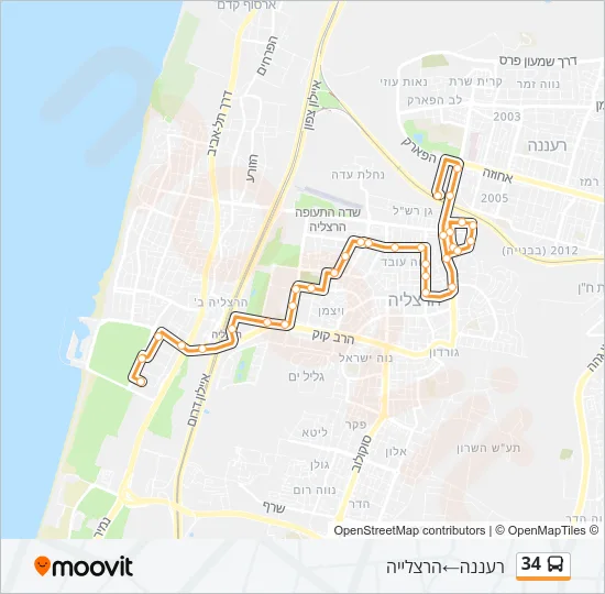 34 Bus Line Map