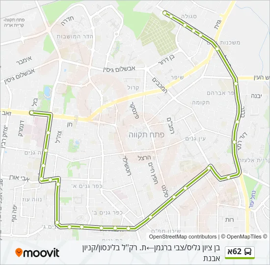 62א Bus Line Map