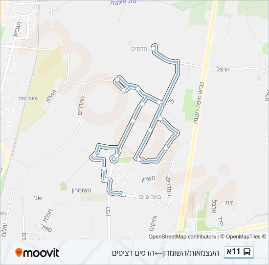 11א Bus Line Map