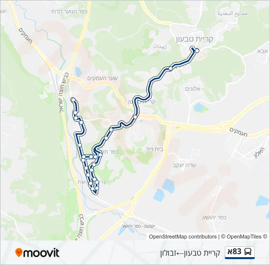 83א Bus Line Map