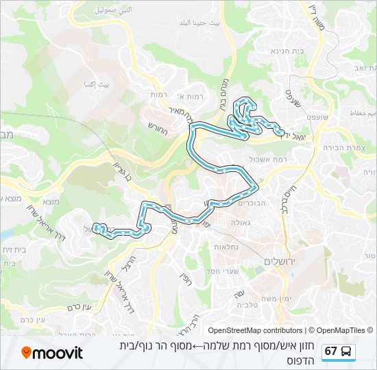 67 Bus Line Map