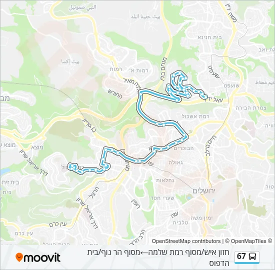 67 Bus Line Map