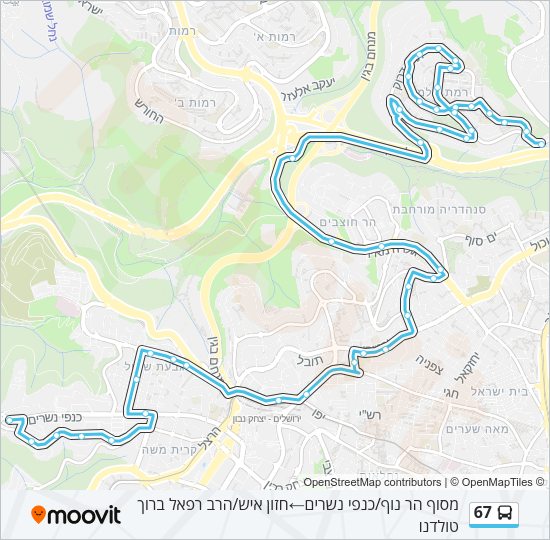 67 Bus Line Map