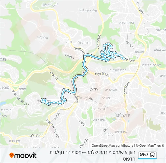 Автобус 67א: карта маршрута