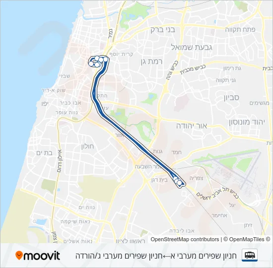 Маршрутка 801 - הנתיב המהיר קריה ת"א: карта маршрута