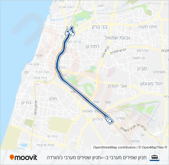 Маршрутка 802 - הנתיב המהיר בורסה ר"ג: карта маршрута